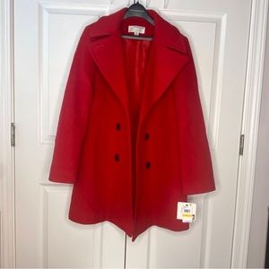NWT Anne Klein Red Overcoat